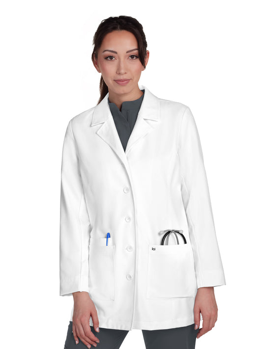 Women's Three-Pocket Button-Front 31.5" Hema Lab Coat - 464 - White