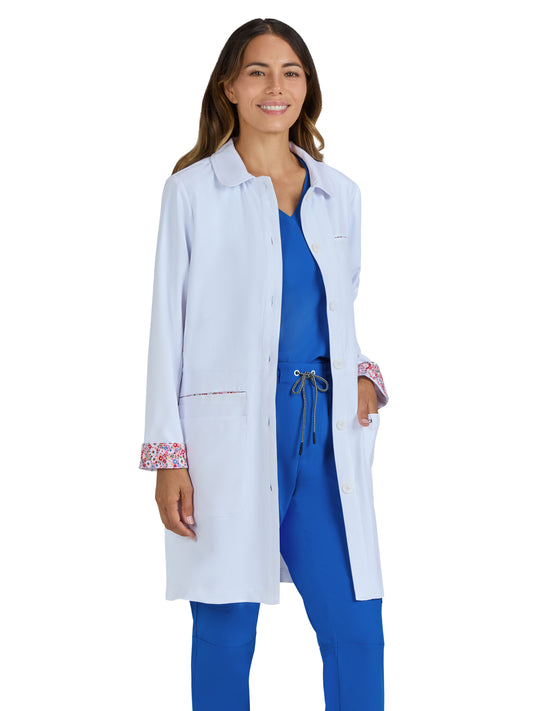 Women's Pearlescent Button-Front 4-Pocket 34.5" Fusion Lab Coat