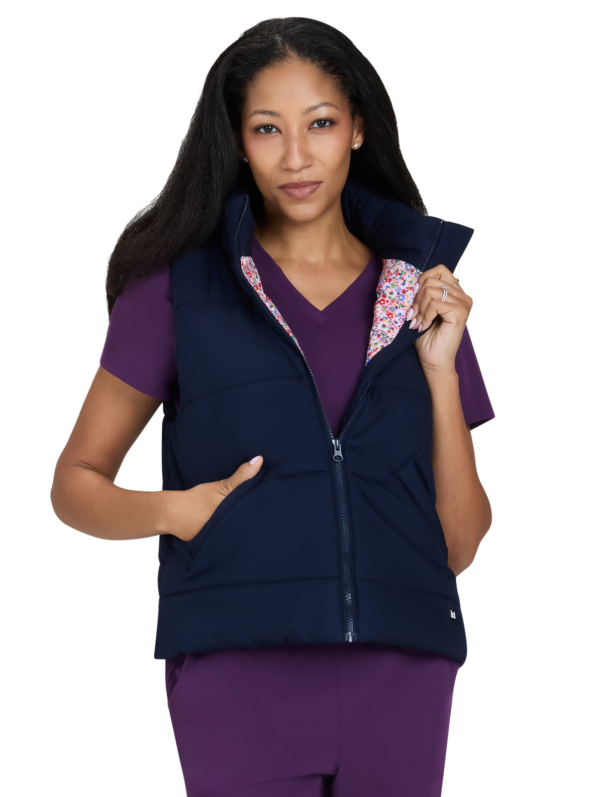 Women’s Two-Pocket Nula Puffer Vest - 475 - Navy