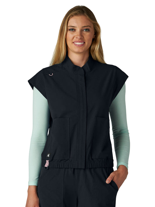 Women's Five-Pocket Eloise Scrub Vest - 476 - Black