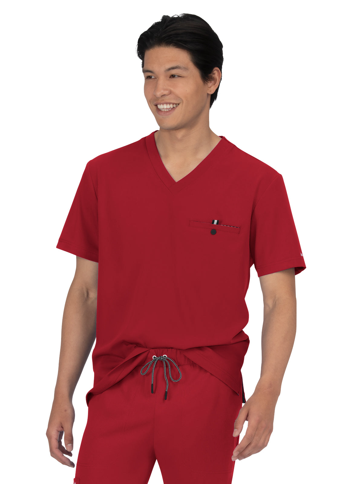 Men's One-Pocket V-Neck Tuck-In On Call Top - 671 - Ruby