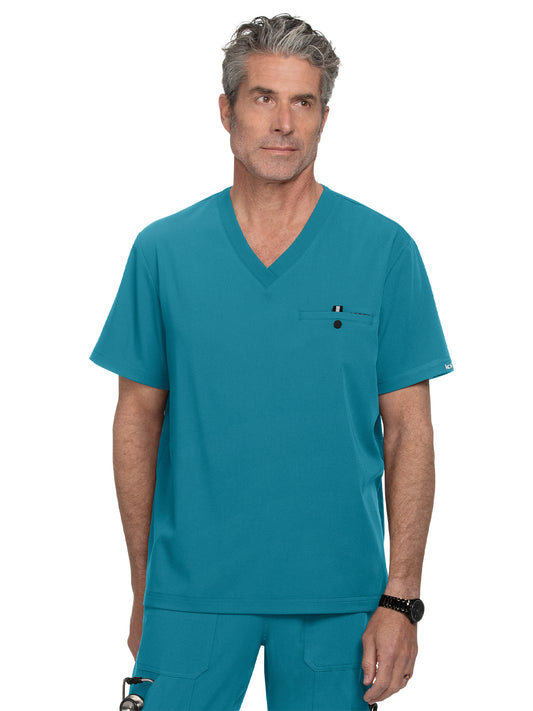 Men's One-Pocket V-Neck Tuck-In On Call Top - 671 - Teal