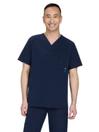 Men's Four-Pocket V-Neck Caldwell Scrub Top - 674 - Navy