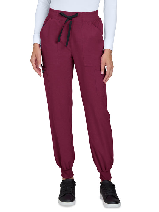 Women's Seven-Pocket Silky and Durable Jogger-Style Pant - 781 - Wine
