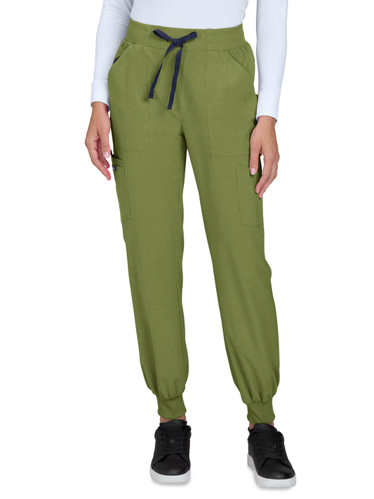 Women's Seven-Pocket Silky and Durable Jogger-Style Pant - 781 - Martini Olive