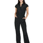 Women's Zipper Front 9-Pocket Boot Cut Anja Jumpsuit