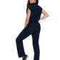 Women's Zipper Front 9-Pocket Boot Cut Anja Jumpsuit