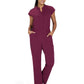 Women's Nine-Pocket Zipper Front Boot Cut Anja Jumpsuit - 907 - Wine