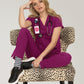 Women's 3-Pocket Snap-Button Placket V-Neck Freesia Scrub Top