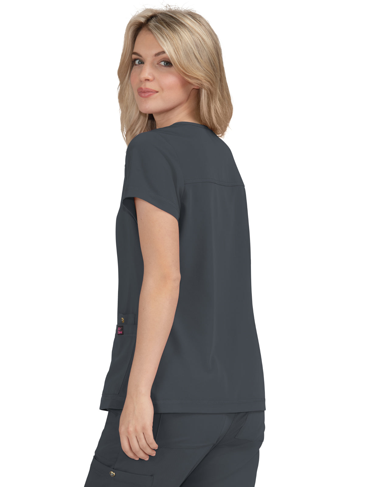 Women's 3-Pocket Snap-Button Placket V-Neck Freesia Top