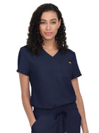 Women's Two-Pocket V-Neck Tuck-In Aura Top - C100 - Navy