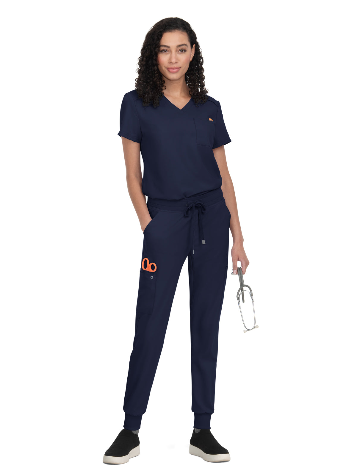 Women's 2-Pocket V-Neck Tuck-In Aura Scrub Top