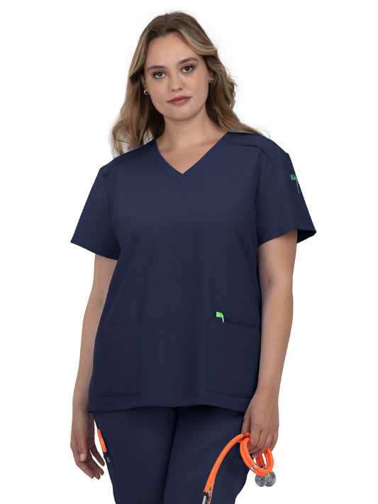 Women's 3-Pocket V-Neck Cardi Scrub Top