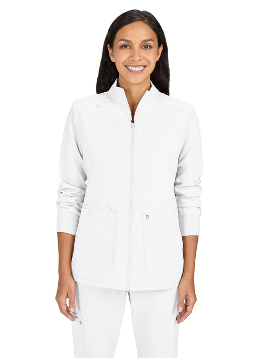Women's Two-Pocket Zipper-Front Geneses Jacket - C400 - White