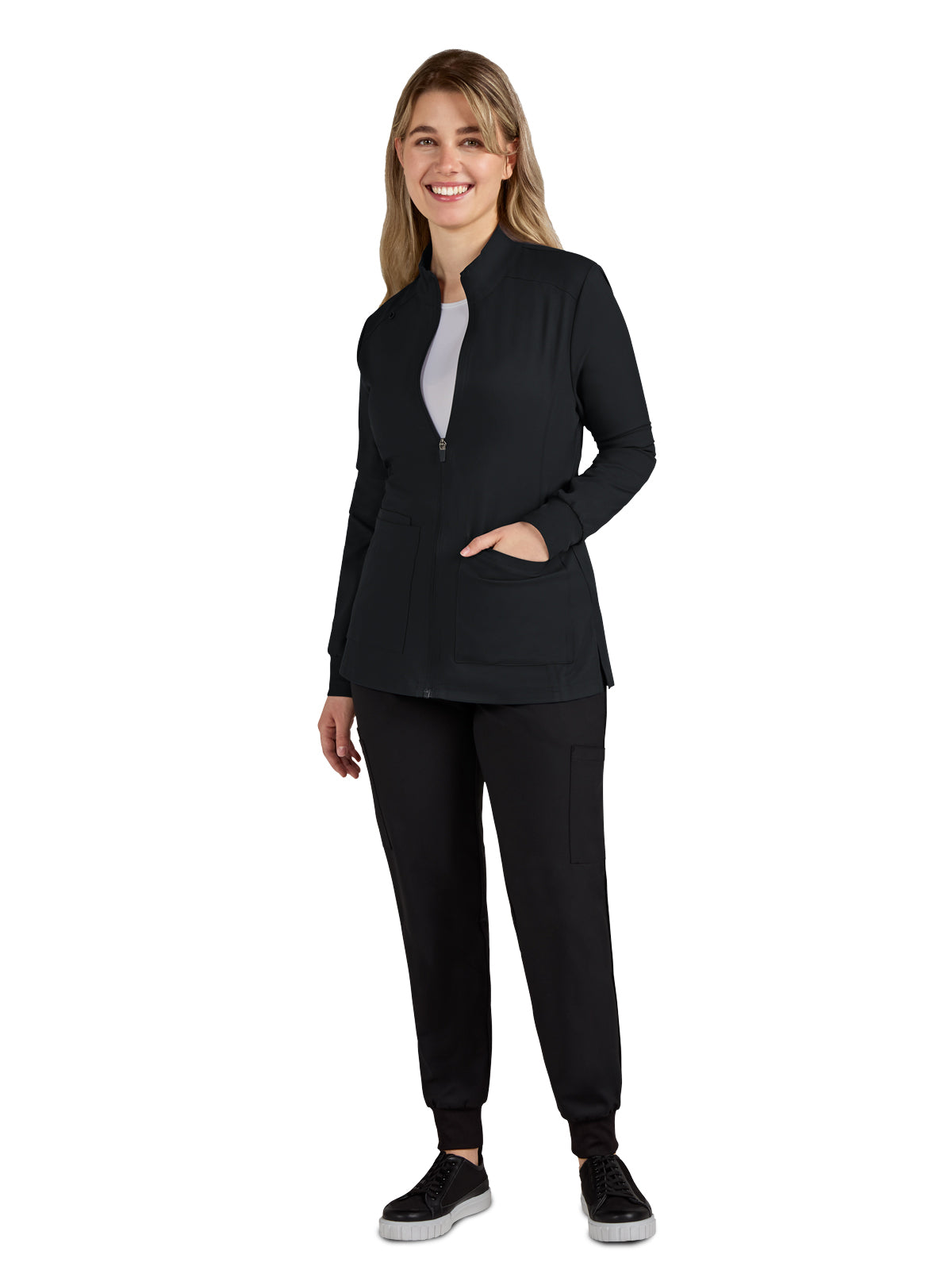 Women's 2-Pocket Zipper-Front Geneses Scrub Jacket