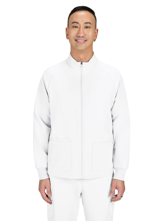 Men's Three-Pocket Zipper-Front Alpha Jacket - C401 - White