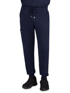 Men's Six-Pocket Drawstring Elastic Waist Connective Jogger Pant - C600 - Navy
