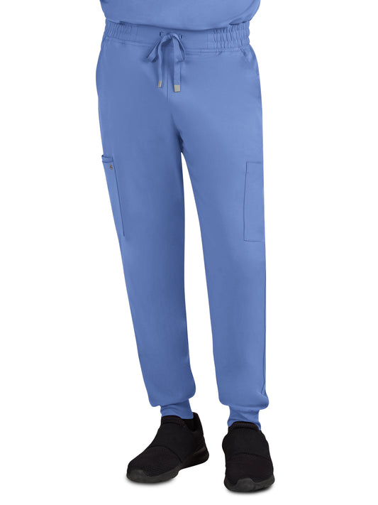 Men's Drawstring Elastic Waist Connective Jogger Scrub Pant