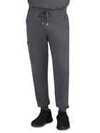 Men's Six-Pocket Drawstring Elastic Waist Connective Jogger Pant - C600 - Pewter