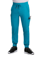 Men's Six-Pocket Drawstring Elastic Waist Connective Jogger Pant - C600 - Teal