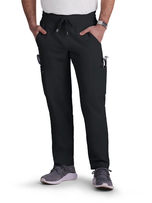 Men's Six-Pocket Drawstring Elastic Waist Neuro Pant - C601 - Black