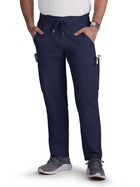 Men's Six-Pocket Drawstring Elastic Waist Neuro Pant - C601 - Navy