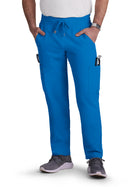 Men's Six-Pocket Drawstring Elastic Waist Neuro Pant - C601 - Royal Blue