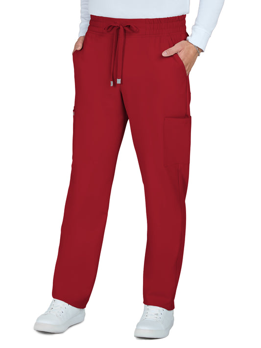 Men's Six-Pocket Drawstring Elastic Waist Neuro Pant - C601 - Ruby