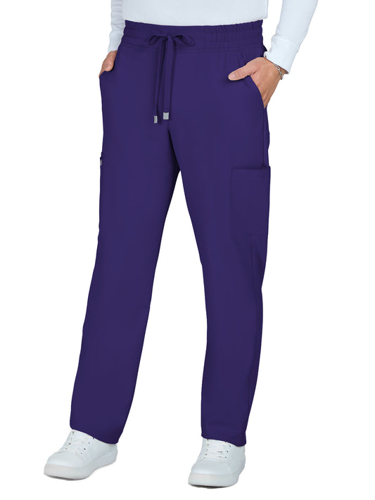 Men's Six-Pocket Drawstring Elastic Waist Neuro Pant - C601 - Grape