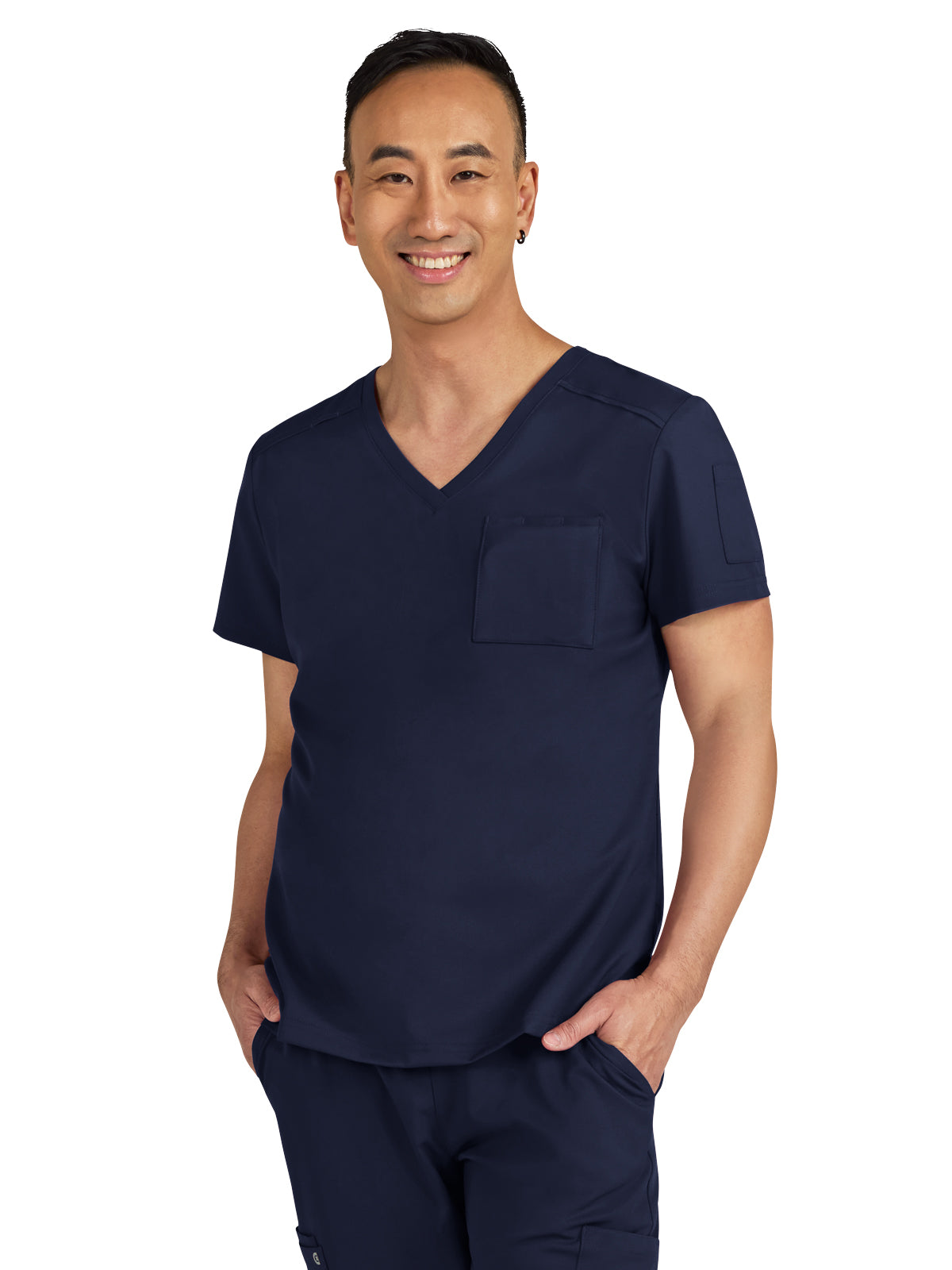Men's Two-Pocket V-Neck Arthro Top - C650 - Navy
