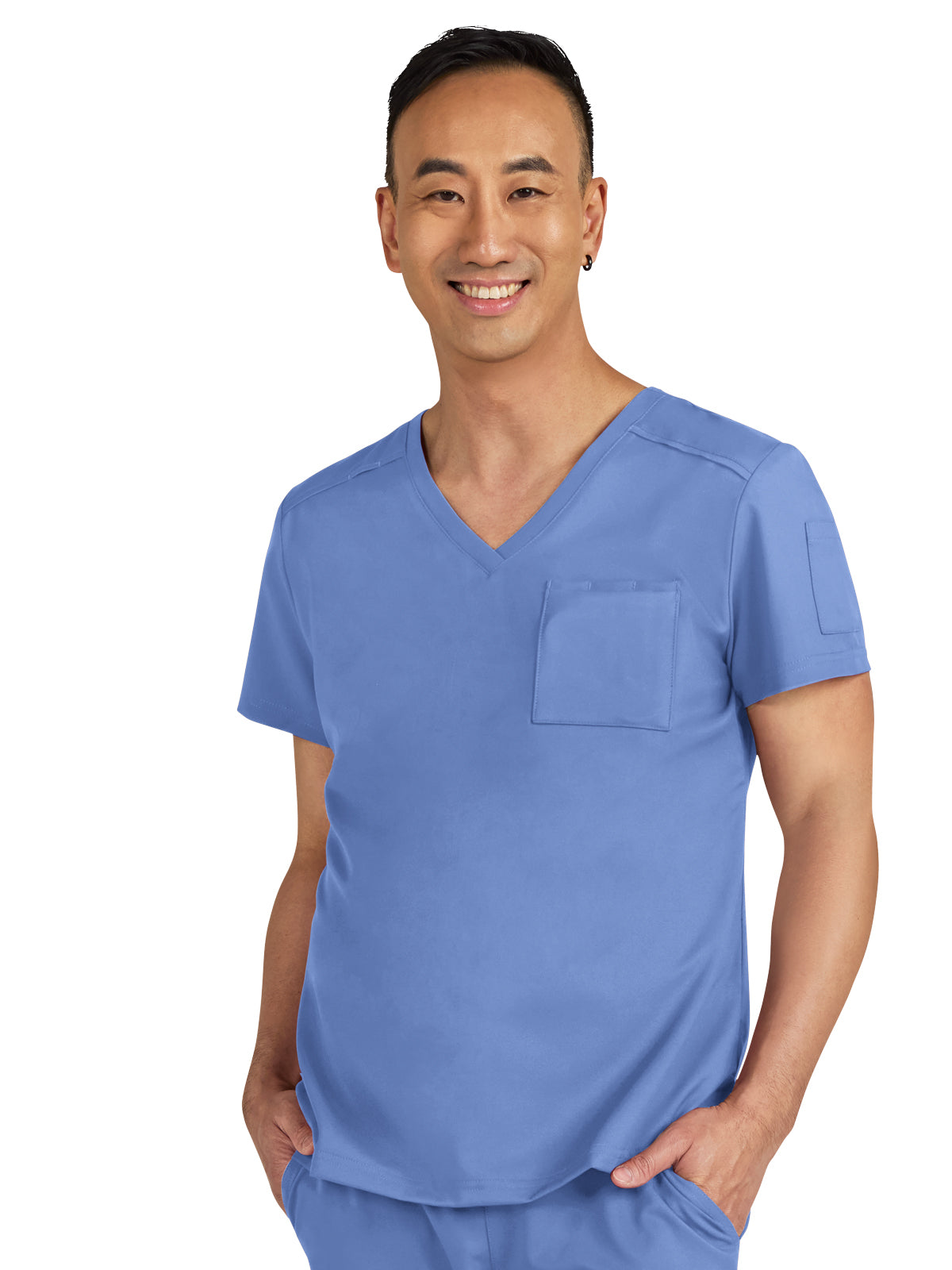 Men's Two-Pocket V-Neck Arthro Top - C650 - True Ceil