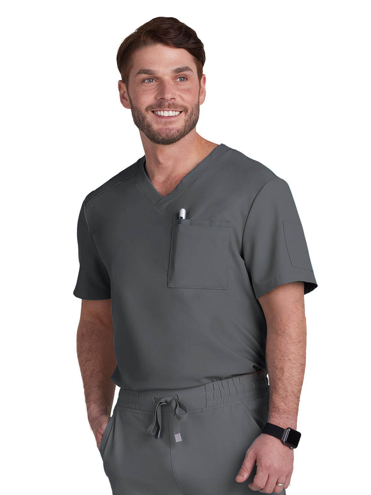 Men's Chest Pocket V-Neck Arthro Scrub Top