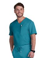 Men's Two-Pocket V-Neck Arthro Top - C650 - Teal
