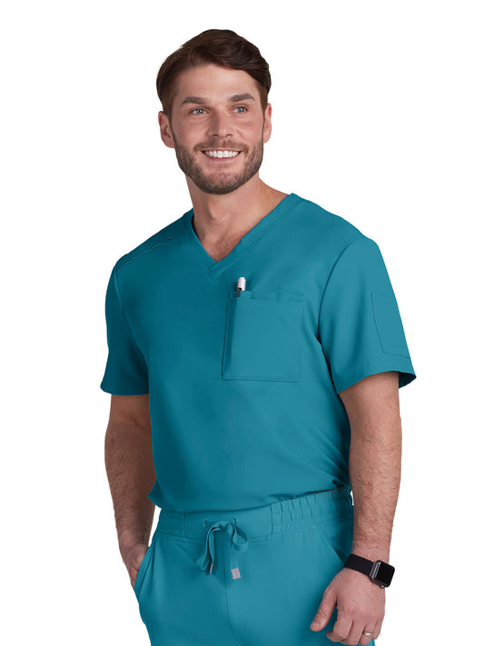 Men's Chest Pocket V-Neck Arthro Scrub Top