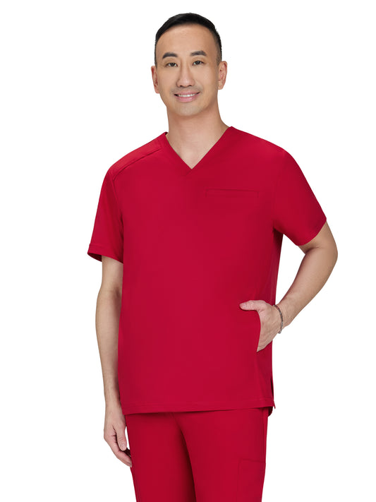 Men's Three-Pocket Stasis Scrub Top - C652 - Ruby