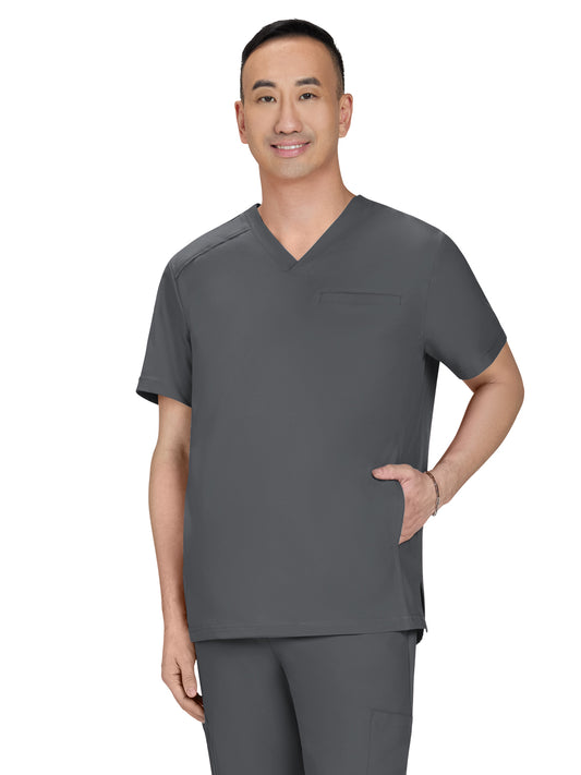 Men's Three-Pocket Stasis Scrub Top - C652 - Pewter