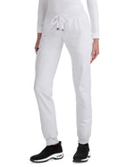Women's Six-Pocket Ribbed Cuff Jogger Style Pulse Pant - C700 - White
