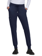 Women's Six-Pocket Ribbed Cuff Jogger Style Pulse Pant - C700 - Navy
