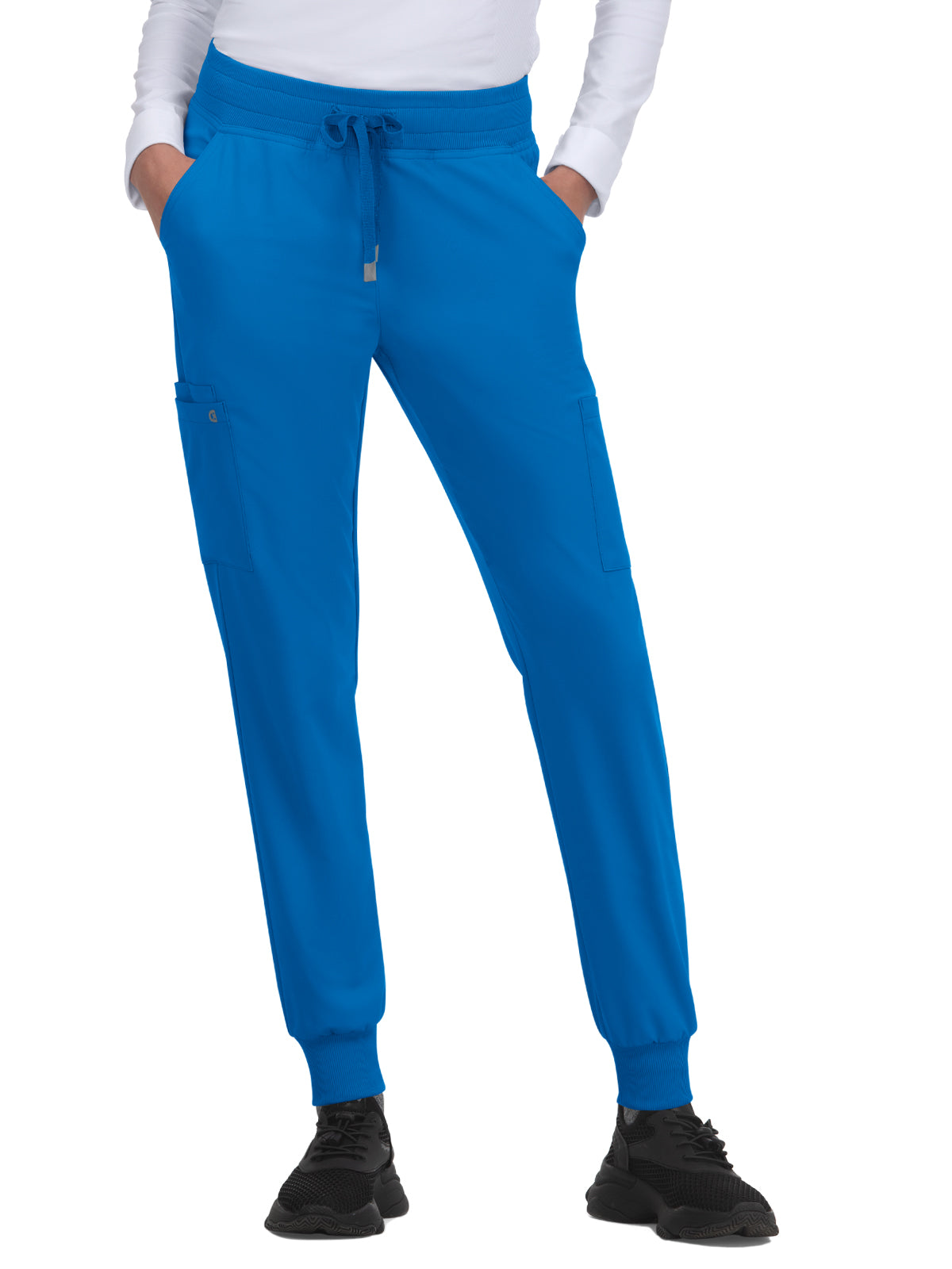 Women's Six-Pocket Ribbed Cuff Jogger Style Pulse Pant - C700 - Royal Blue