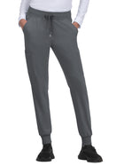 Women's Six-Pocket Ribbed Cuff Jogger Style Pulse Pant - C700 - Pewter
