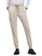 Women's Six-Pocket Ribbed Cuff Jogger Style Pulse Pant - C700 - Khaki