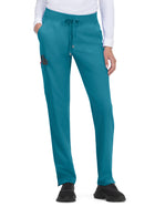 Women's Seven-Pocket Drawstring Elastic Waist Atria Pant - C701 - Teal