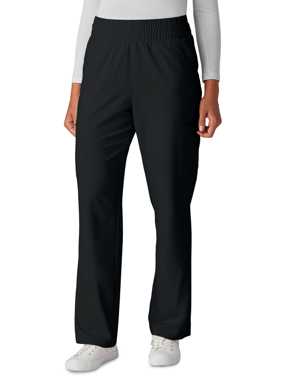 Women's Eight-Pocket Wide-Leg Saylor Scrub Pant - C702 - Black
