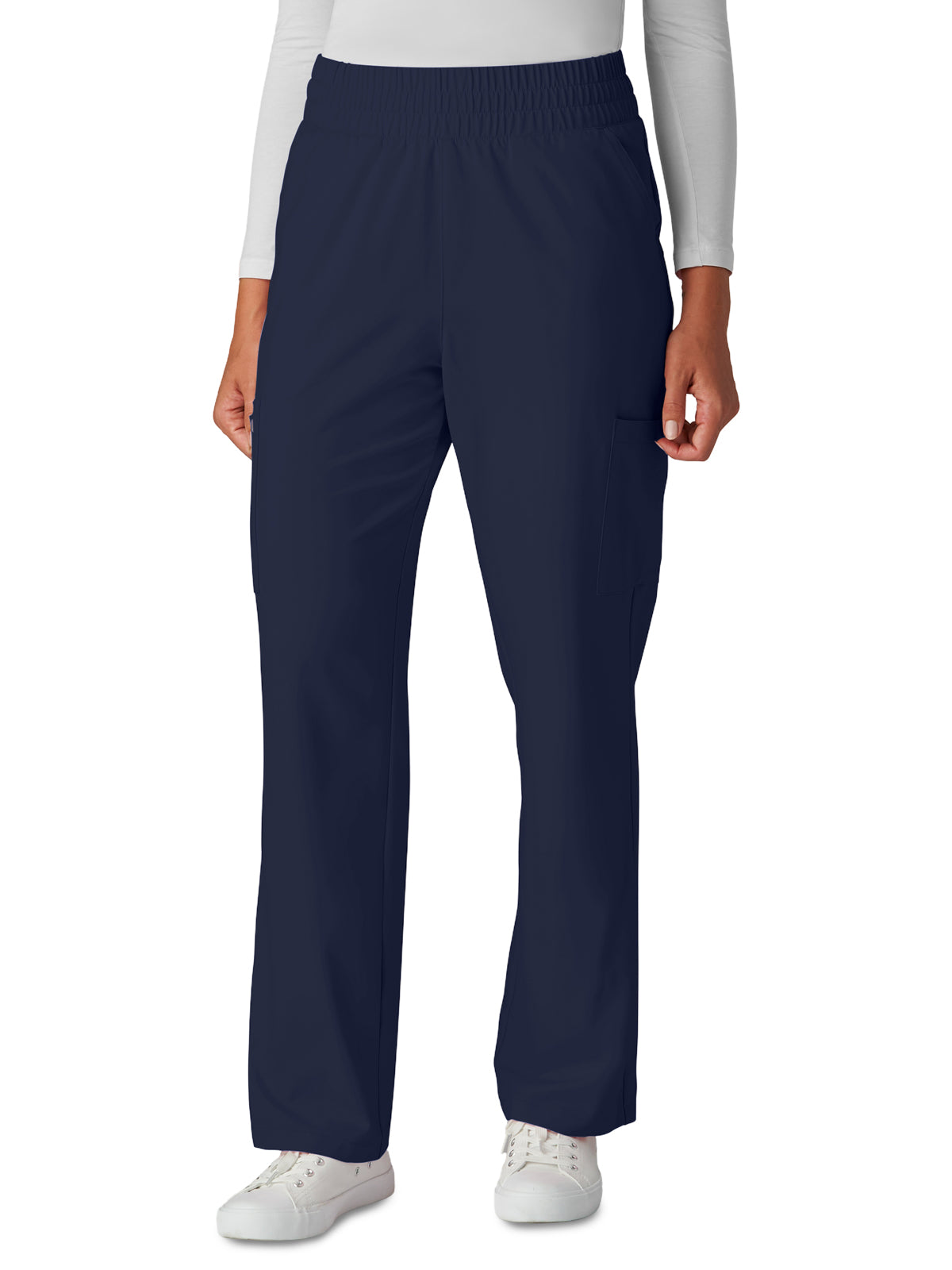 Women's Eight-Pocket Wide-Leg Saylor Scrub Pant - C702 - Navy