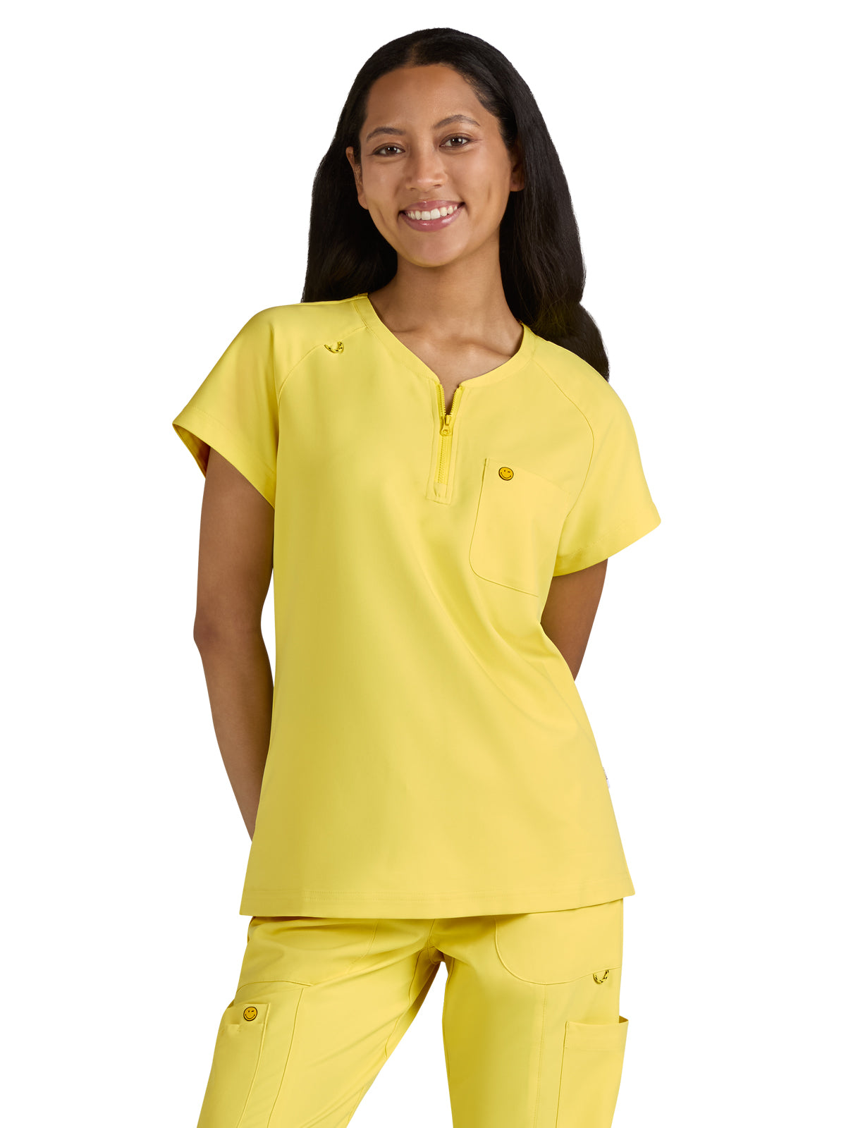 Women's Zipper Neck Ecstatic Scrub Top