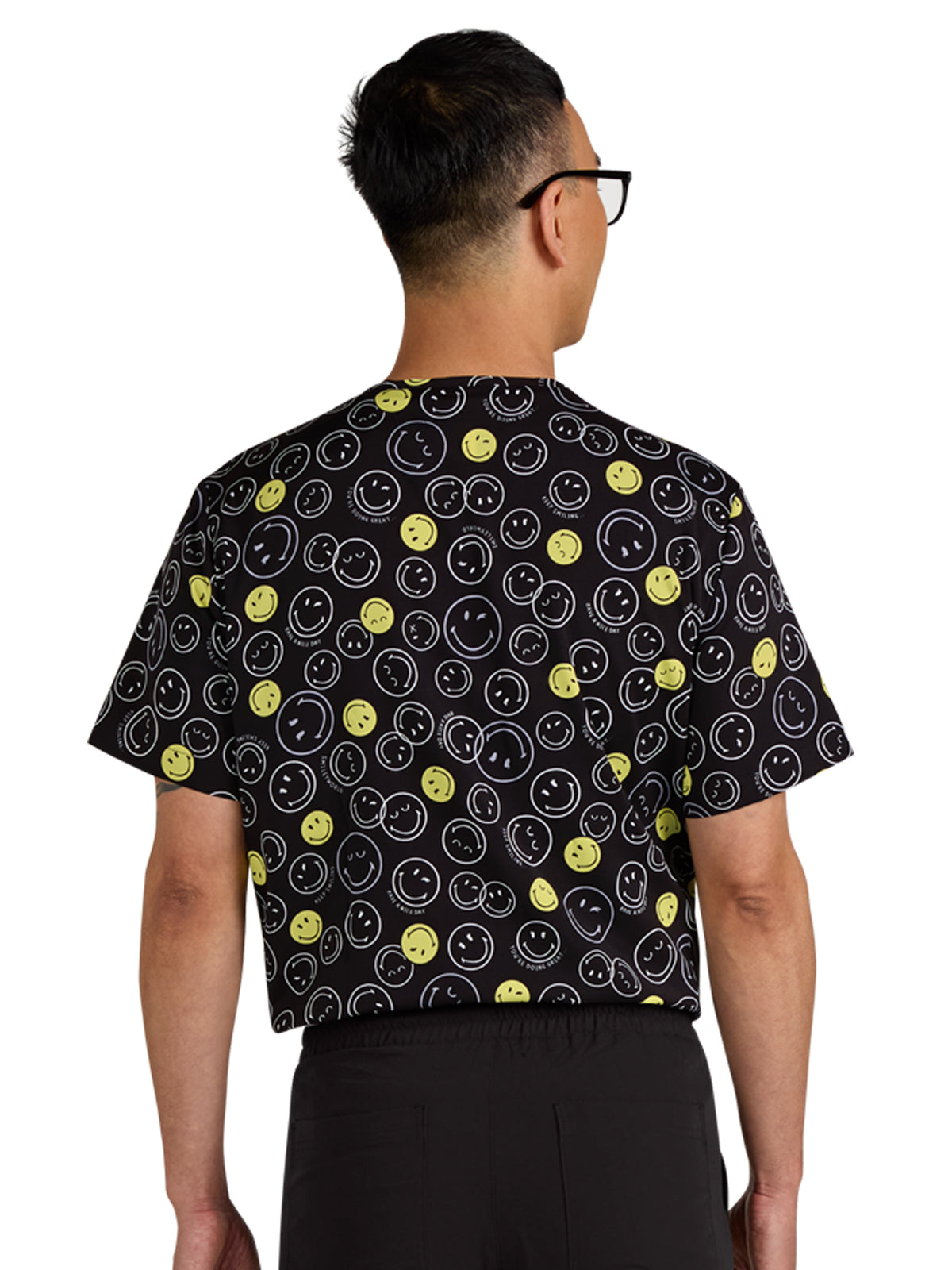 Men's Printed Classic V-Neck Scrub Top