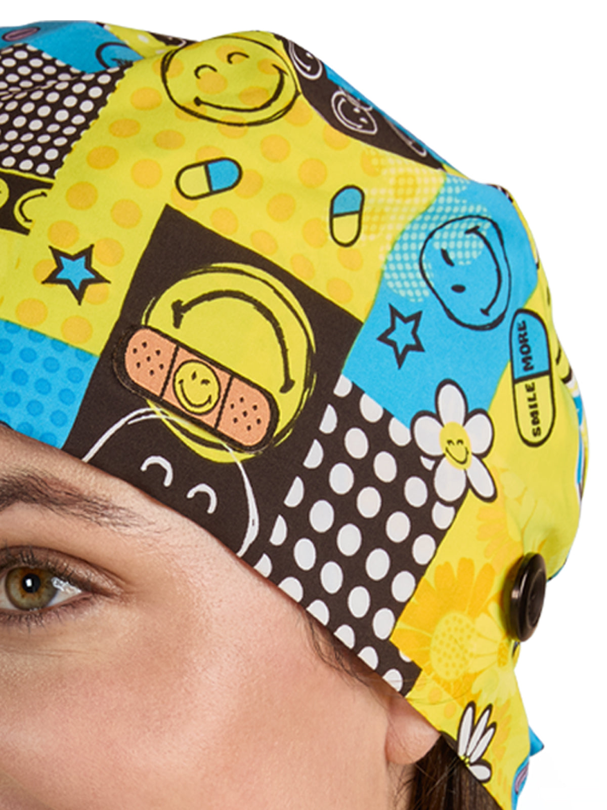 Unisex Printed Breathable Stretch Scrub Cap