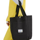 Interior Zipper Pocket Smiley Everyday Tote Bag - SA188 - Black