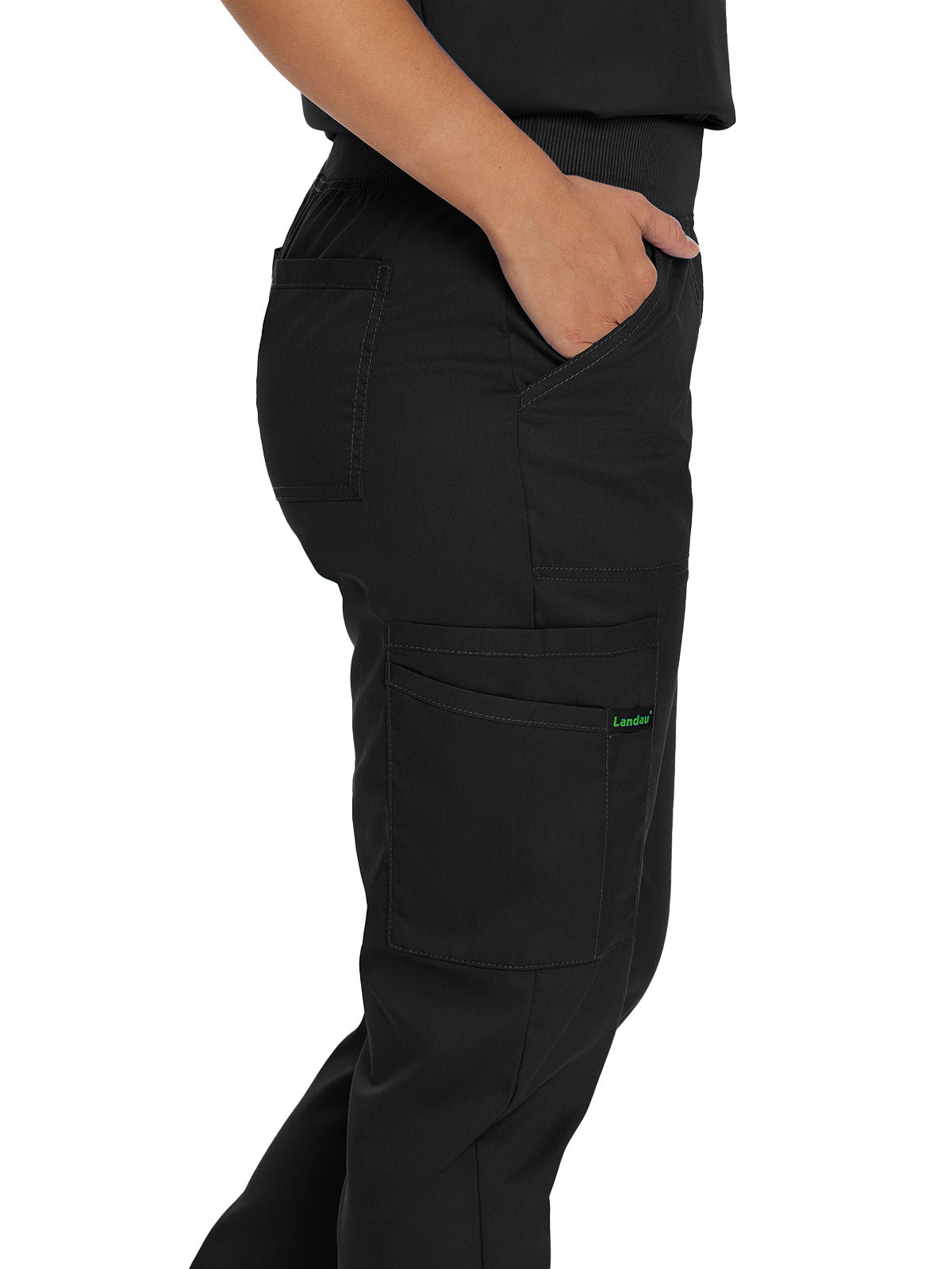 Women's 7-Pocket Mid-Rise Knit Yoga Waist Jogger Scrub Pant