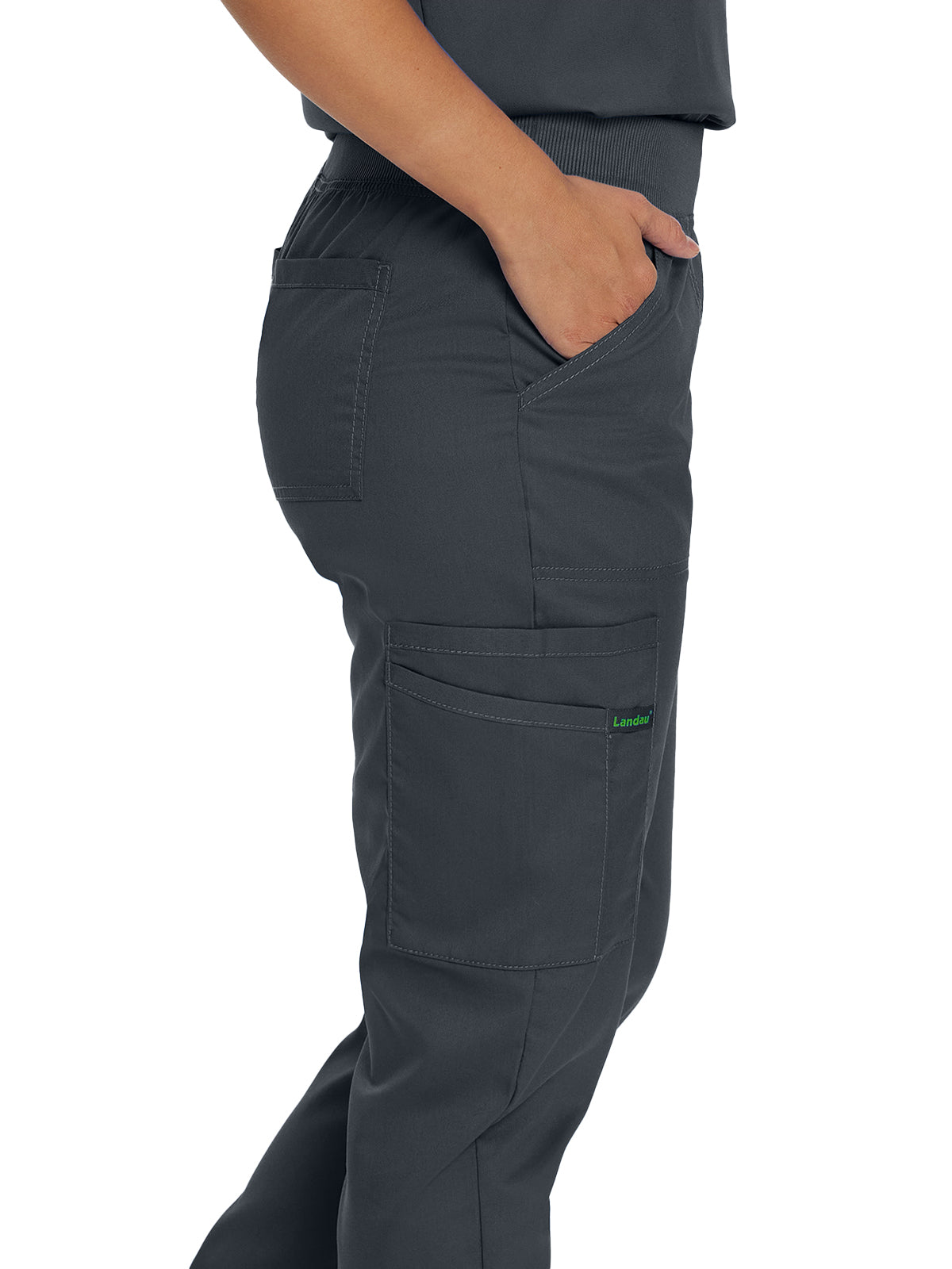 Women's 7-Pocket Mid-Rise Knit Yoga Waist Jogger Scrub Pant